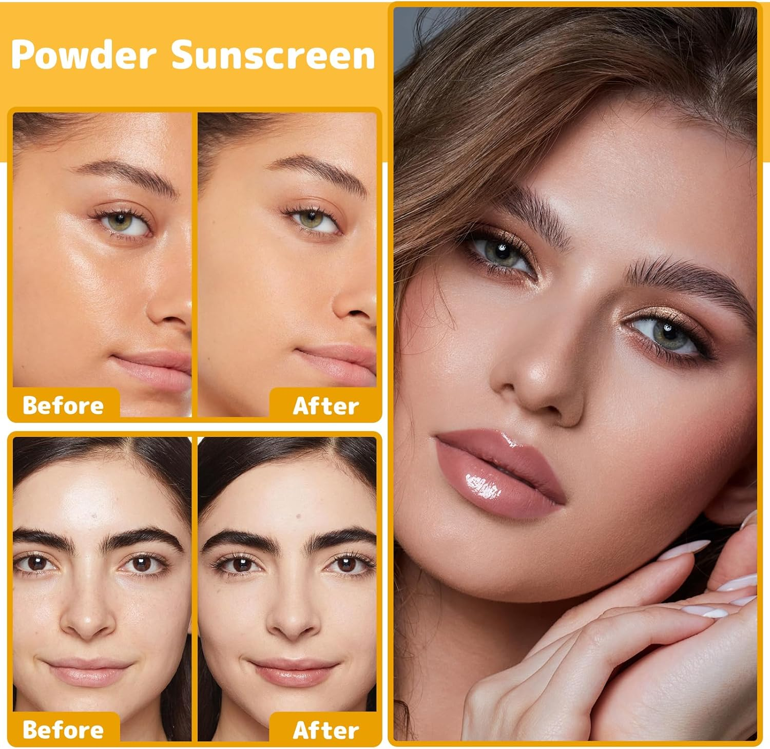 Powdered Sunscreen for Scalp, Oil Control Natural Matte Finish, Lasting Lightweight Breathable, Suitable for All Skin Types(0.28 Oz) image number 1