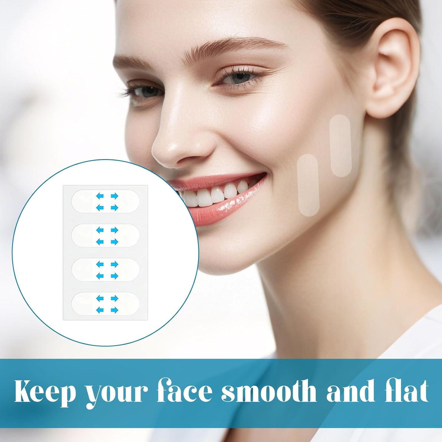 Face Lift Tape, 120 Pcsface Tape for Wrinkles, Silicone Face Patches, Face Lift Stickers for Concealing Wrinkles Double Chin Sagging Tightening Skin, Creases and Slack Skin Lessen Firm Cutis image number 3