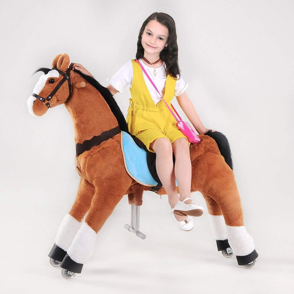 UFREE Horse Great Boys, Action Pony Toy, Ride on Large 44'' for Children 6 Years Old to Adult. (Black Mane and Tail) image number 1