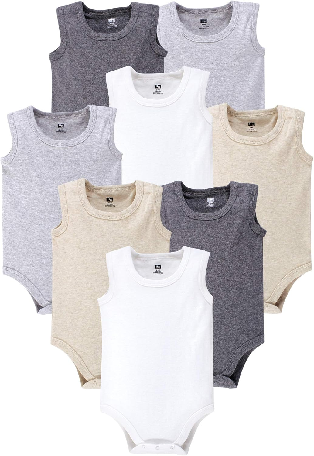 Hudson Baby Unisex Baby Cotton Sleeveless Bodysuits image number 6