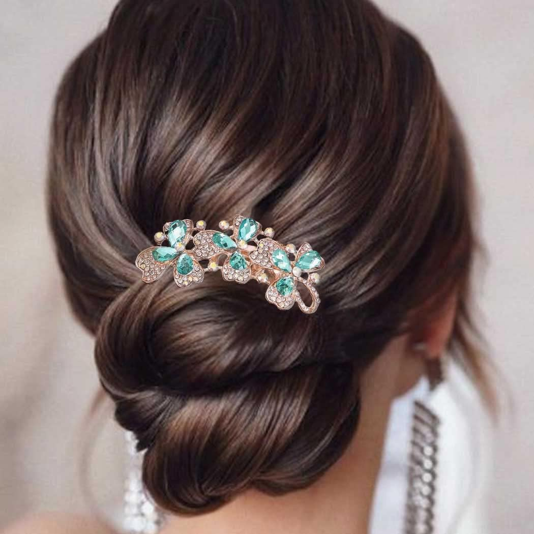 Bohend Rhinestone Hair Comb Crystal Hairpieces Bridal Hair Accessories for Women and Girls (6) image number 4