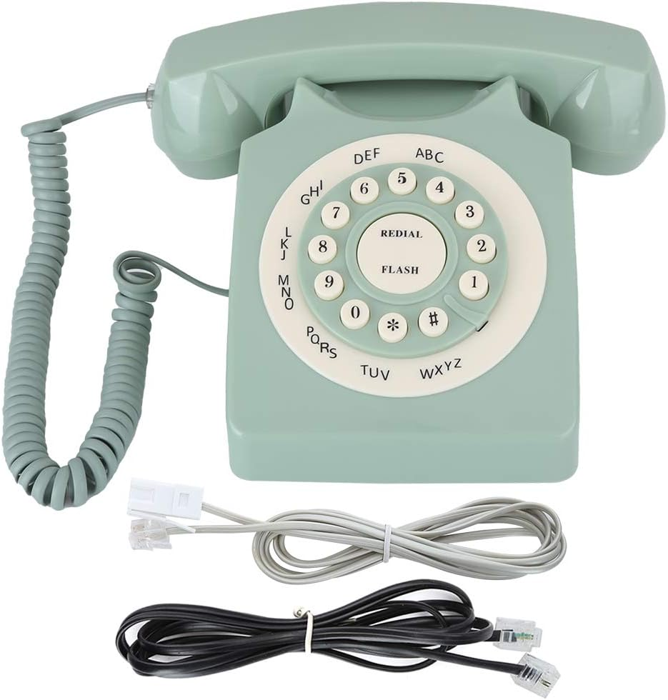 Rotary Retro Landline, European Style Vintage Landline Telephone for Home Decorative, Antique Phones with Big Buttons, Old Fashion Phone for Office Gifts image number 1