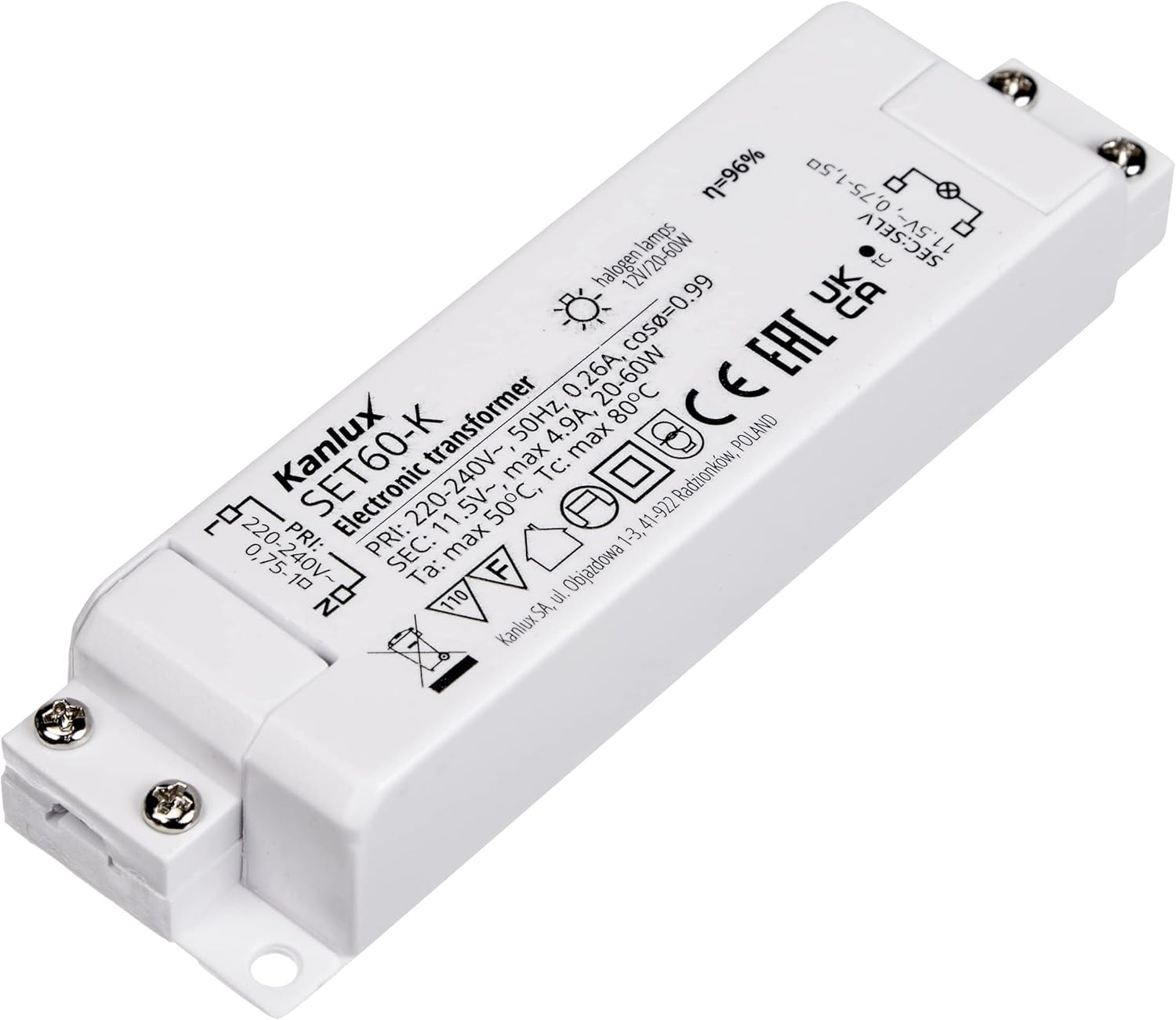 Transformer Electronic Halogen Transformer 20-60 W Watt image number 1