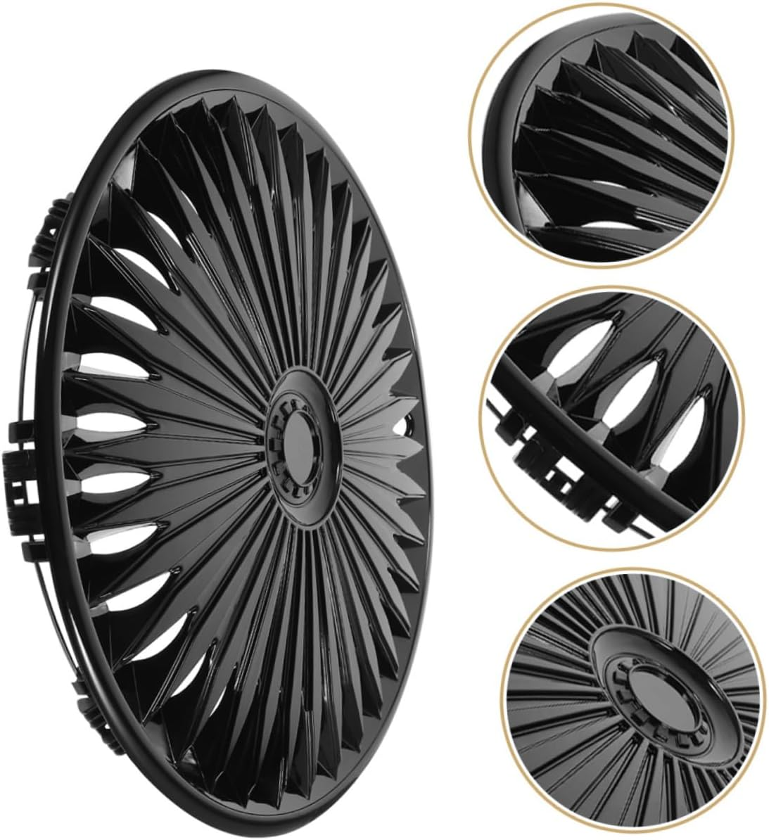 GETAJGHSD 14-Inch Automotive Hub Cover Black Decorative Wheel Hub Cap Replacement for Car Exterior, Universal Wheel Rim Cover Suitable for Passenger Vehicles image number 6
