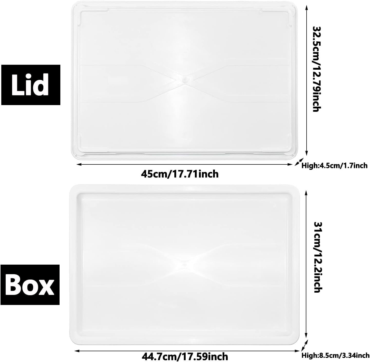 Pizza Dough Proofing Box, 45X31X8.5Cm, Pizza Dough Container, Fits 6-9 Dough Balls, Household Pizza Dough Tray image number 2