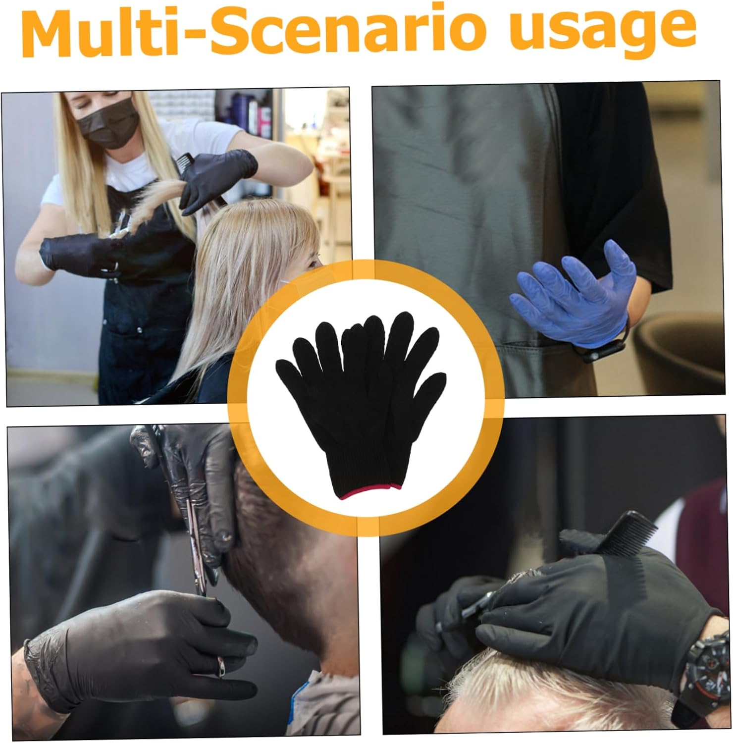 CALLARON Heat Resistant Hair Styling Gloves Black Curling Iron Glove Heat Protection Mitts for Curling Wand and Flat Iron Salon Use image number 3