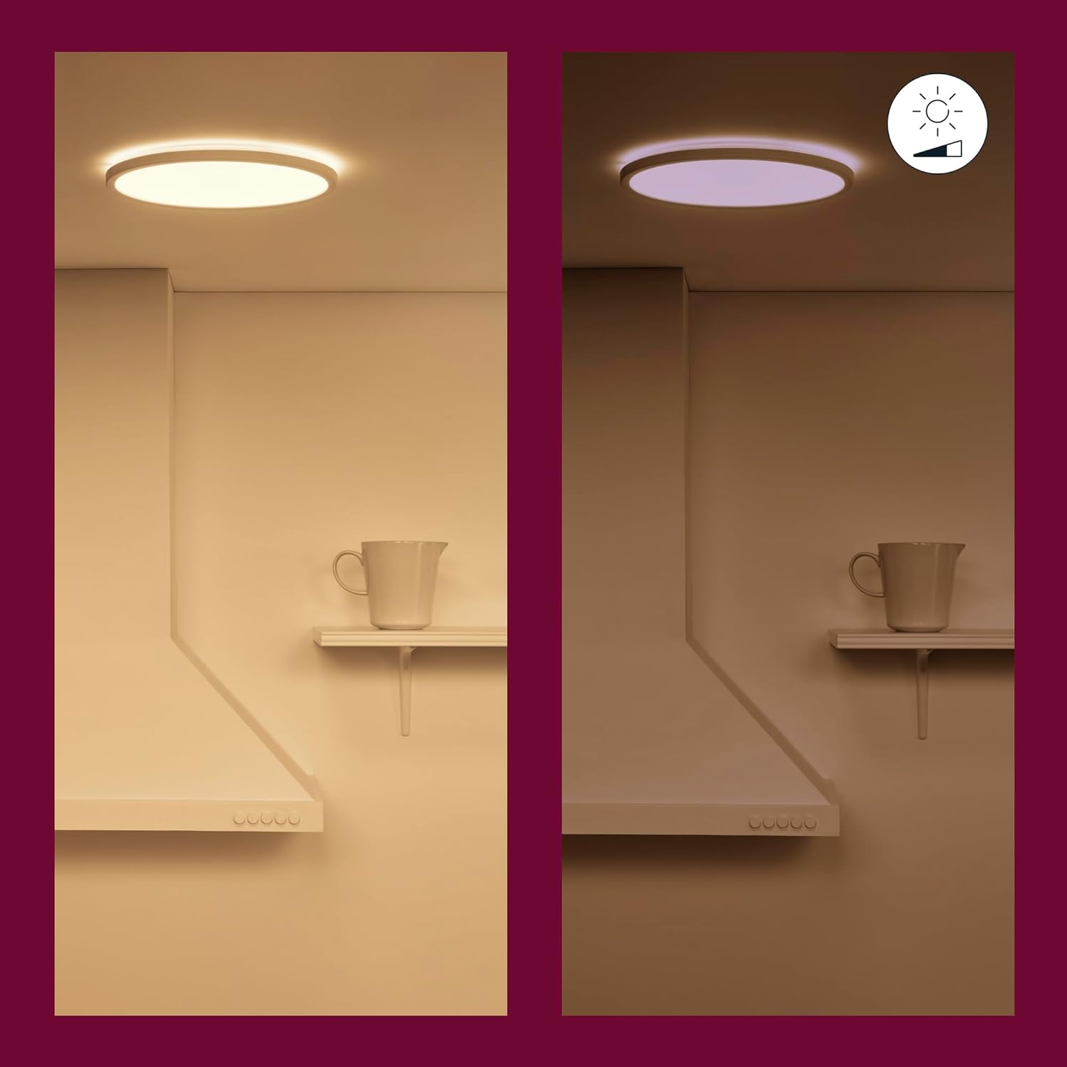 Wiz Colour Arca Smart Connected Wifi Dual Zone Ceiling Light. [Black] App Control for Indoor Home Lighting, Livingroom and Bedroom