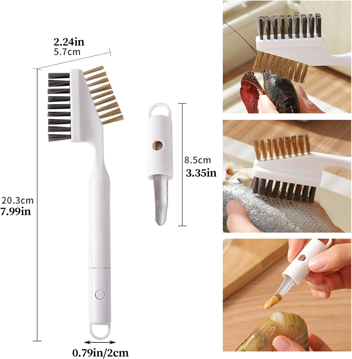 Seafood Cleaning Brush, Multi-Purpose Shellfish Deep Cleaner Brushes, Comfortable Grip Household Deep Cleaning Tool for Dormitory Apartment Hotel Party image number 1