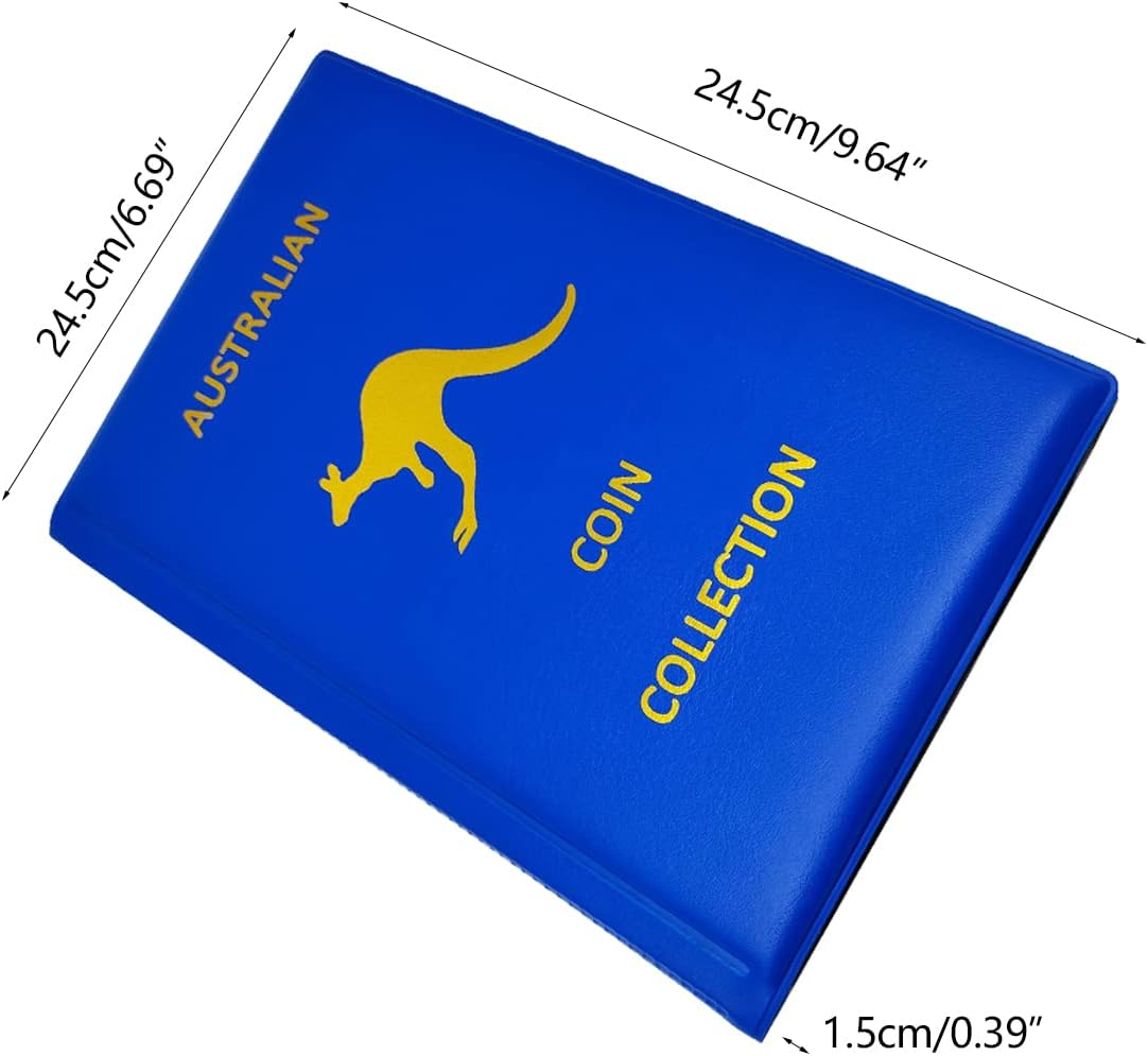 Coin Collection Book Holder Album for Collectors, 10 Pages 150 Pockets 4.5 X 4.5Cm(1.77 X 1.77 Inch) Inch Coin Albums Penny Collecting Book for Coin Storage, Pennies, Quarters (Blue, 150 Pockets) - Blue - 150 Coin image number 5