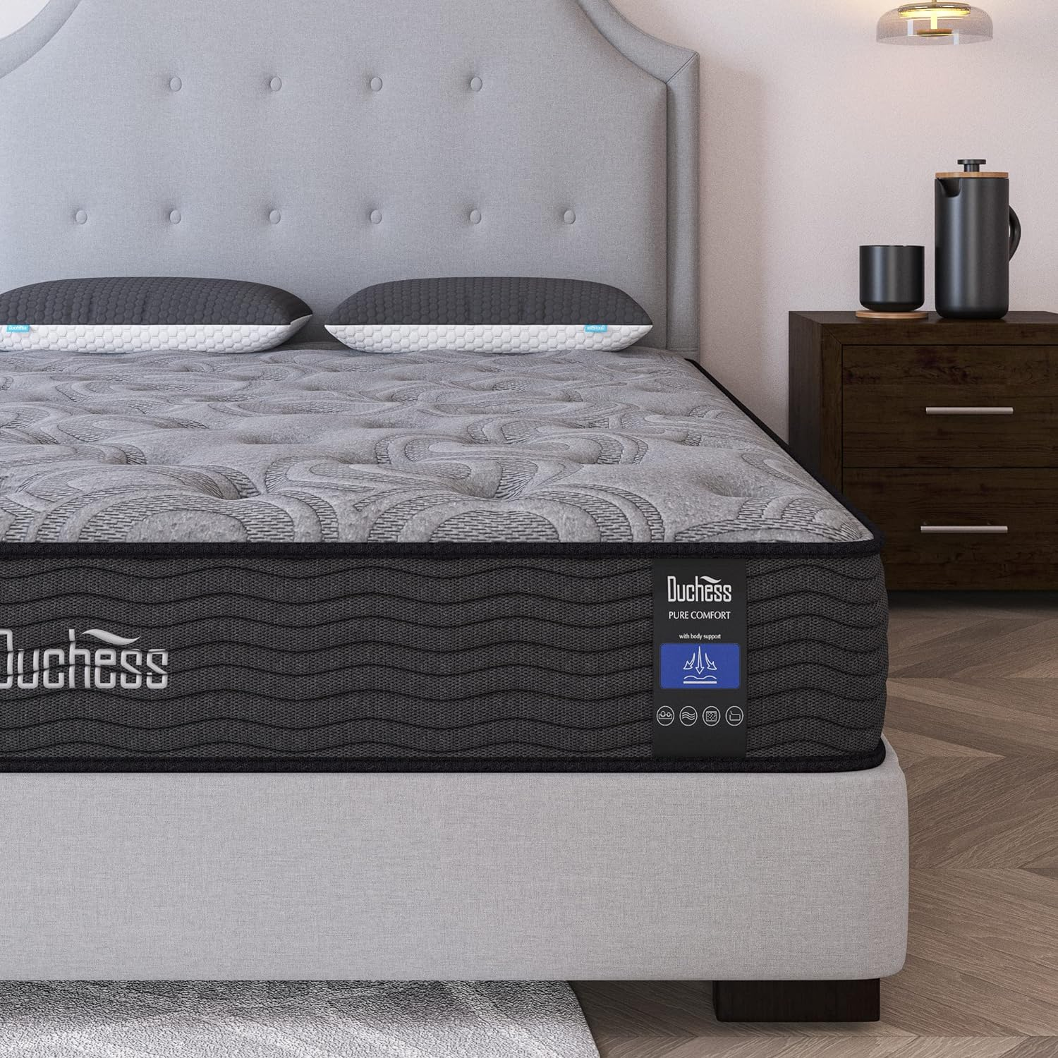 Duchess Hybrid Mattress Gel Memory Foam and Pocket Springs for Pressure Point Relief, High Density Layer for Medium Firm Feel Experience Deluxe Sleep Comfort (Euro Top-26Cm, Queen)