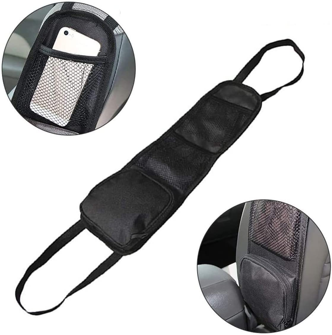 Car Seat Side Organizer, Car Organisers, QCSJHJX Auto Seat Storage Hanging Bag, Front Seat Mesh Hanging Bag for Auto Small Items, Pocket for Cars, SUV, Truck All Vehicles image number 5