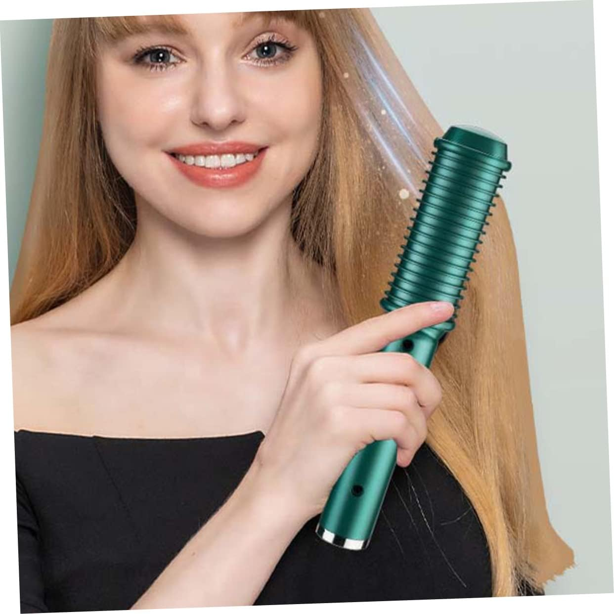 Healeved Portable Usb Hair Straightener Hair Curling Rod Scald Comb Styling Tool Hairdressing Tool for Frizz image number 5