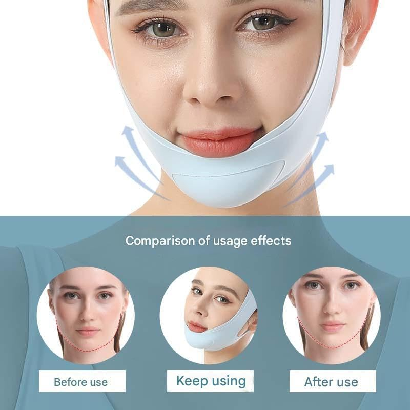 Double Chin Strap Face Slimming, Lifting Mask for Women,Chin Strap for Sleeping,Jawline Shaper (Pink, One Size) image number 2