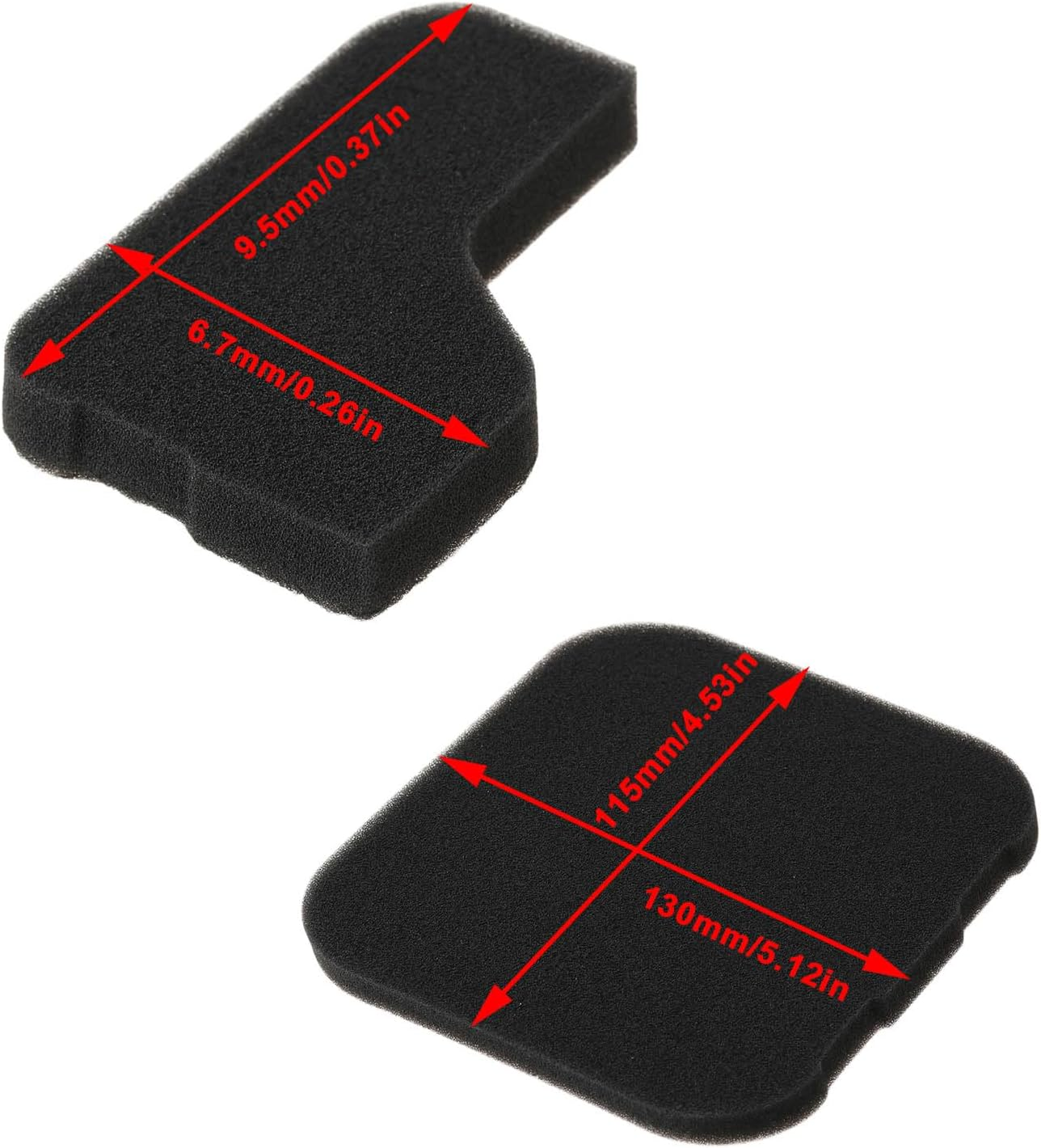 4 Pcs Lawn Mower Engine Air Filter Set Compatible with ARNOLD ST 140 OHV image number 4