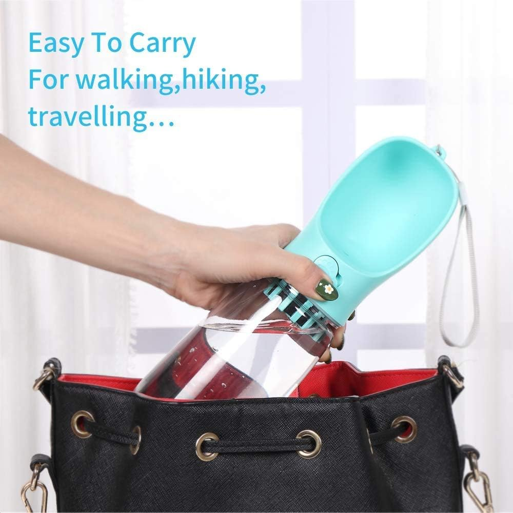 CHANCCI Dog Water Bottle, Leakproof Portable Water Dispenser with Drinking Feeder for Outdoor Walking Hiking Camping, Pet Water Drinking Bowl for Cat Puppy -18Oz/550Ml,Green image number 2