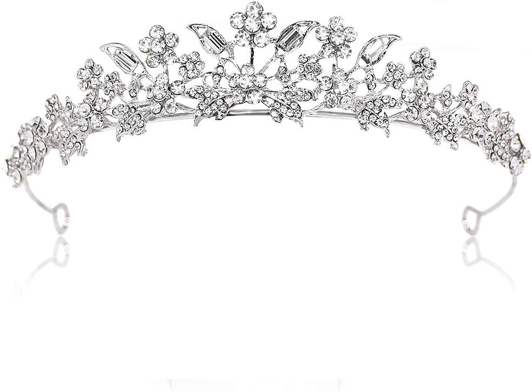 Rhinestone Crystal Tiaras and Crowns Headband for Women Birthday Pageant Wedding Prom Princess Crown,Rose Gold