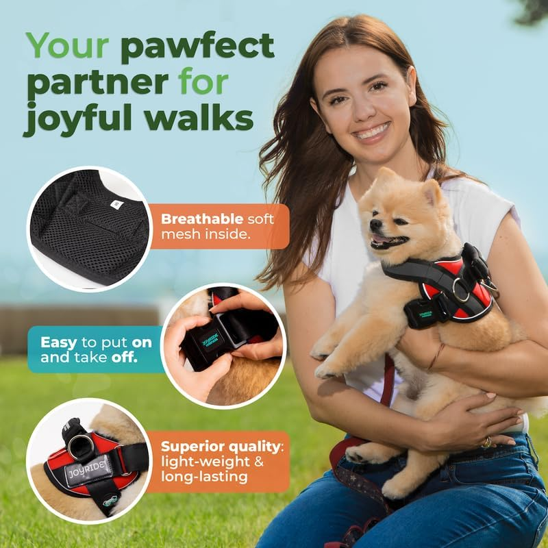 Joyride Harness 2.0 - the Original Side Ring No Pull Dog Harness - No Choke, Escape Proof, Reflective, 3 Leash Clips, Quick Fit Pet Vest - Easy Walks & Training - for Small, Medium & Large Dogs