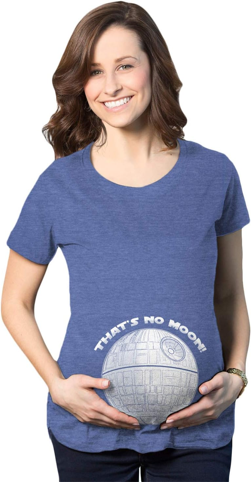Crazy Dog T-Shirts Maternity Thats No Moon Cute T Shirt Funny Pregnancy Announcement Baby Bump Tee