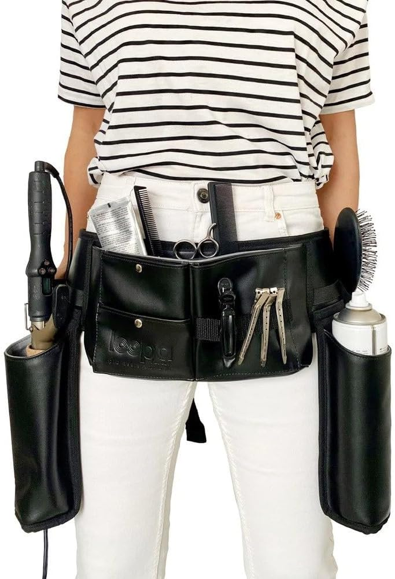 Professional Hair Stylist & Hairdresser Working Belt: Efficient Tool Organization & Workflow Enhancement with Thermal Pocket for Curling Irons Hair Dryers, & Hairspray - Ideal for On-The-Go Stylists image number 4