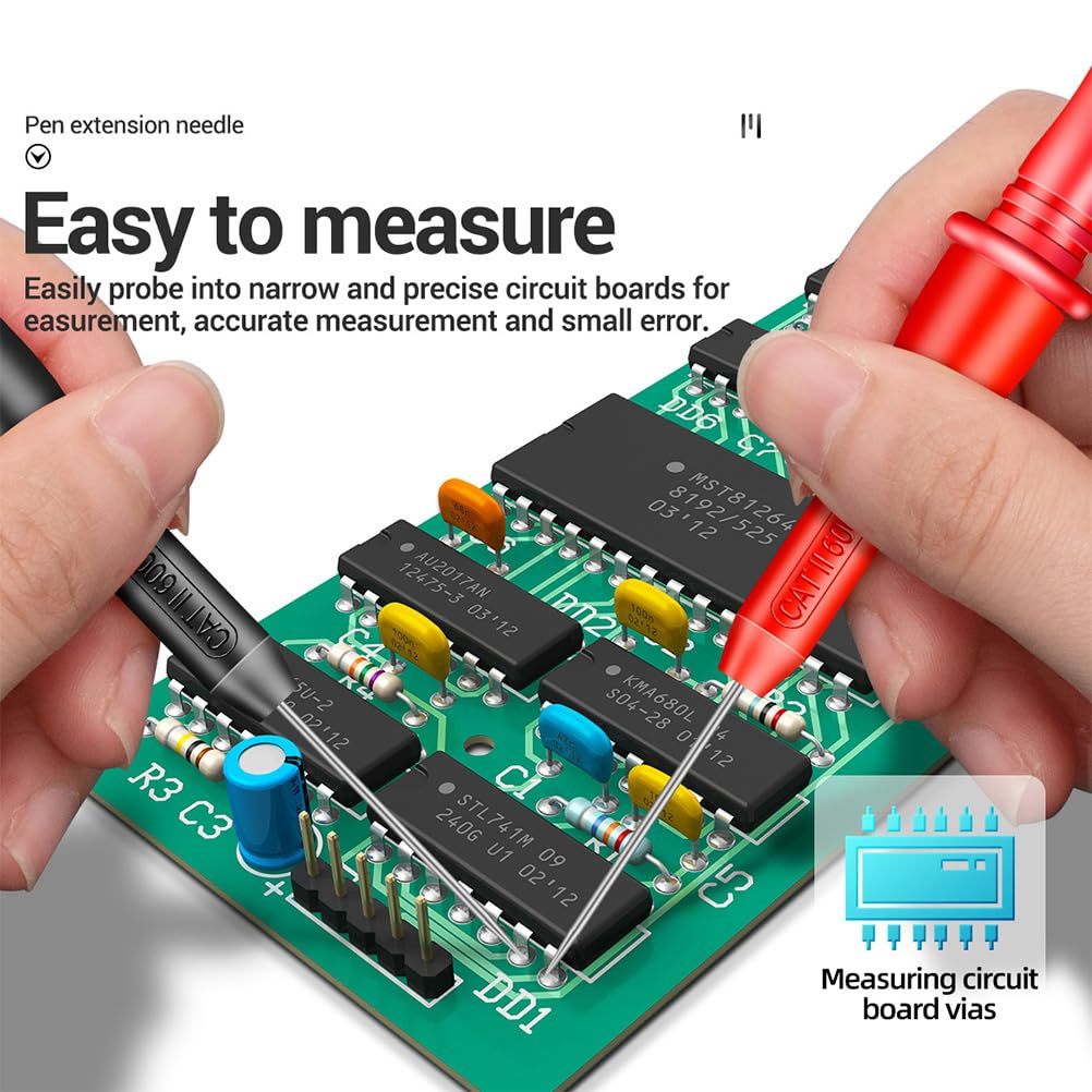 Angoily 2 Pairs Multimeter Back Probe Kit Probe for Car Test Probes and Leads Piecing Kit Probe for Automotive Nickel-Plated Brass Tool 10A image number 3
