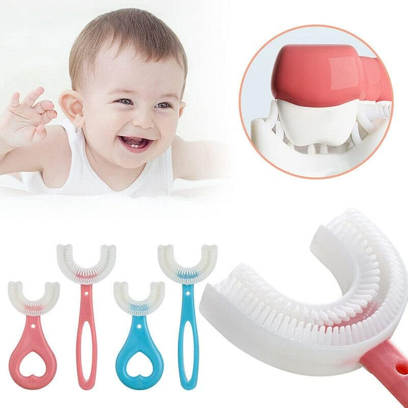 AIMALL Children U Shaped Toothbrush Soft Silicone Brush Head 360&deg; Oral Teeth Cleaning, Ideal for Ages 2-12