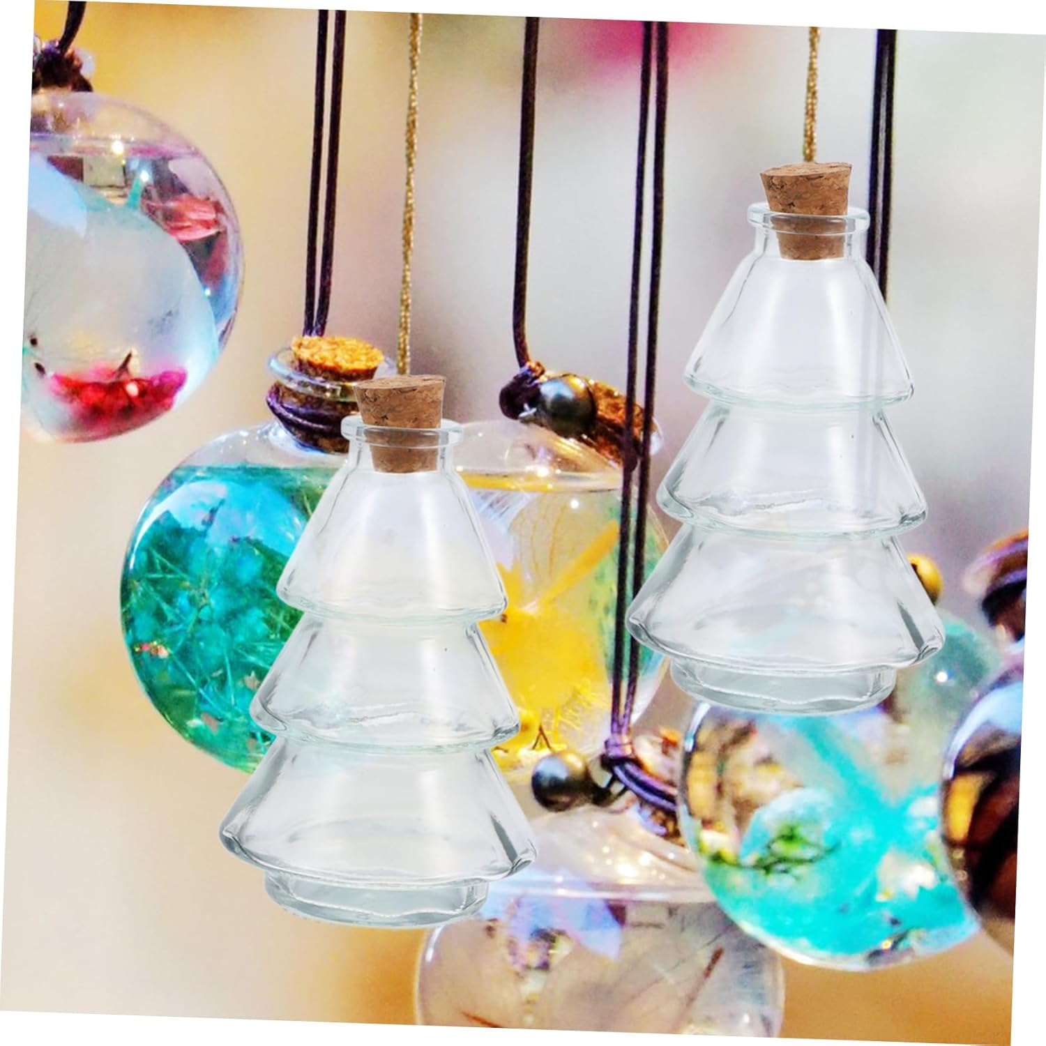 5Pcs Transparent Corked Wishing Bottles for Home Decor Creative Glass Jars for Perfume and Essential Oils Unique for Parties And image number 3