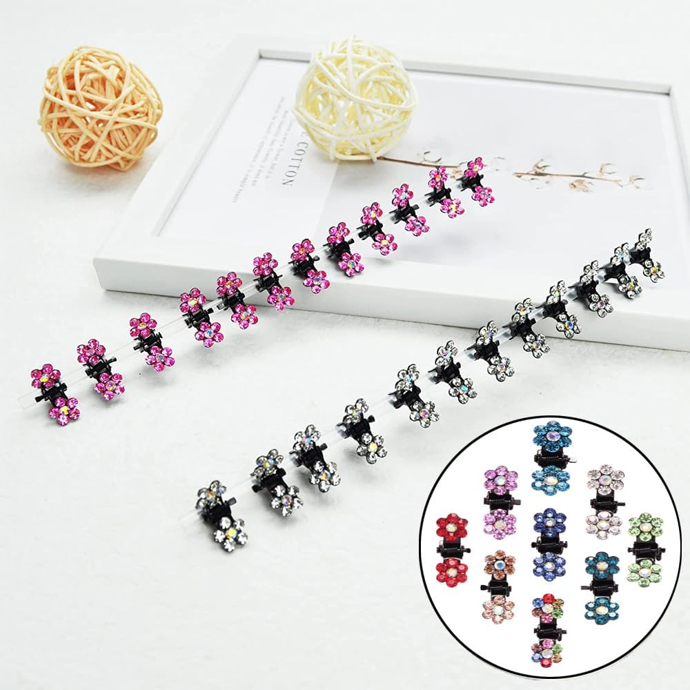 36 Pieces Colourful Mini Hair Clips, Mini Hair Claw Clips, Butterfly Hair Clip, Mini Rhinestone Hair Clips, Mixed Colour Small Hair Clips for Everyday, Party, Prom image number 5