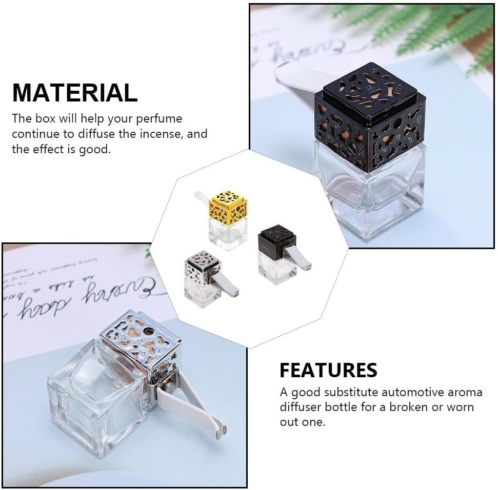 KALLORY 3PCS Car Air Freshener Bottle Empty Essential Oil Diffuser Bottle Car Air Freshener Perfume Diffuser Clip image number 6