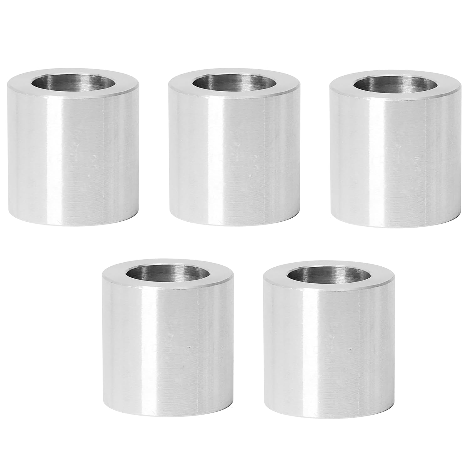 Zhooooonglf 5Pcs M12 Aluminum Spacers, Metal Spacer Aluminum round 12.5Mm ID X 20Mm OD X20Mm L Thickness Screw Standoff for M12 Screw Bolts Silver image number 1