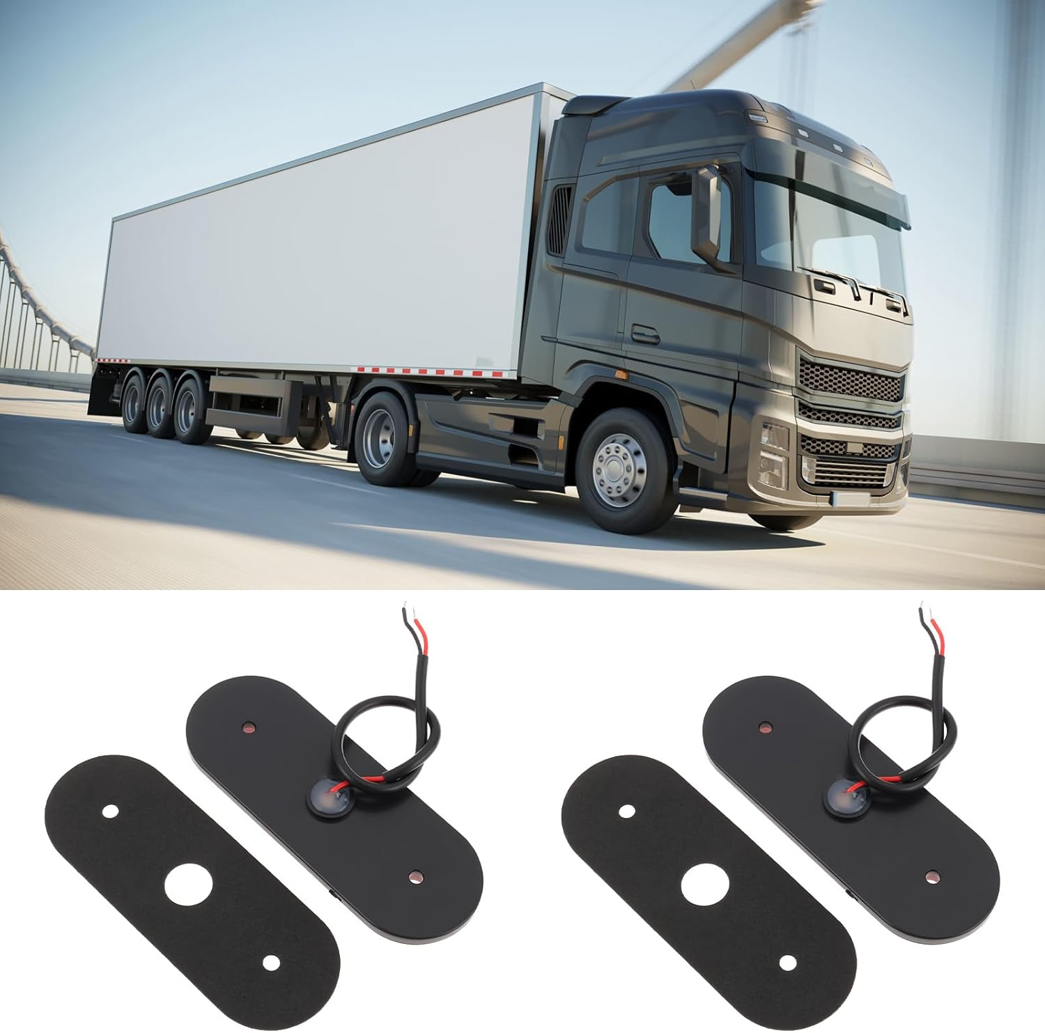 Ecsing 4X Car Rear Side Oval Marker Light 12V-24V 20 Leds Red for Trailer Truck image number 4