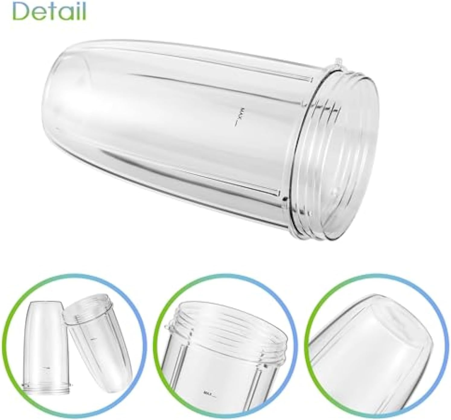 Replacement Cup for Nutribullet Replacement Parts 18Oz/24Oz/32Oz for Nutri Bullet 600W and 900W, Pack of 2 (24Oz) image number 4