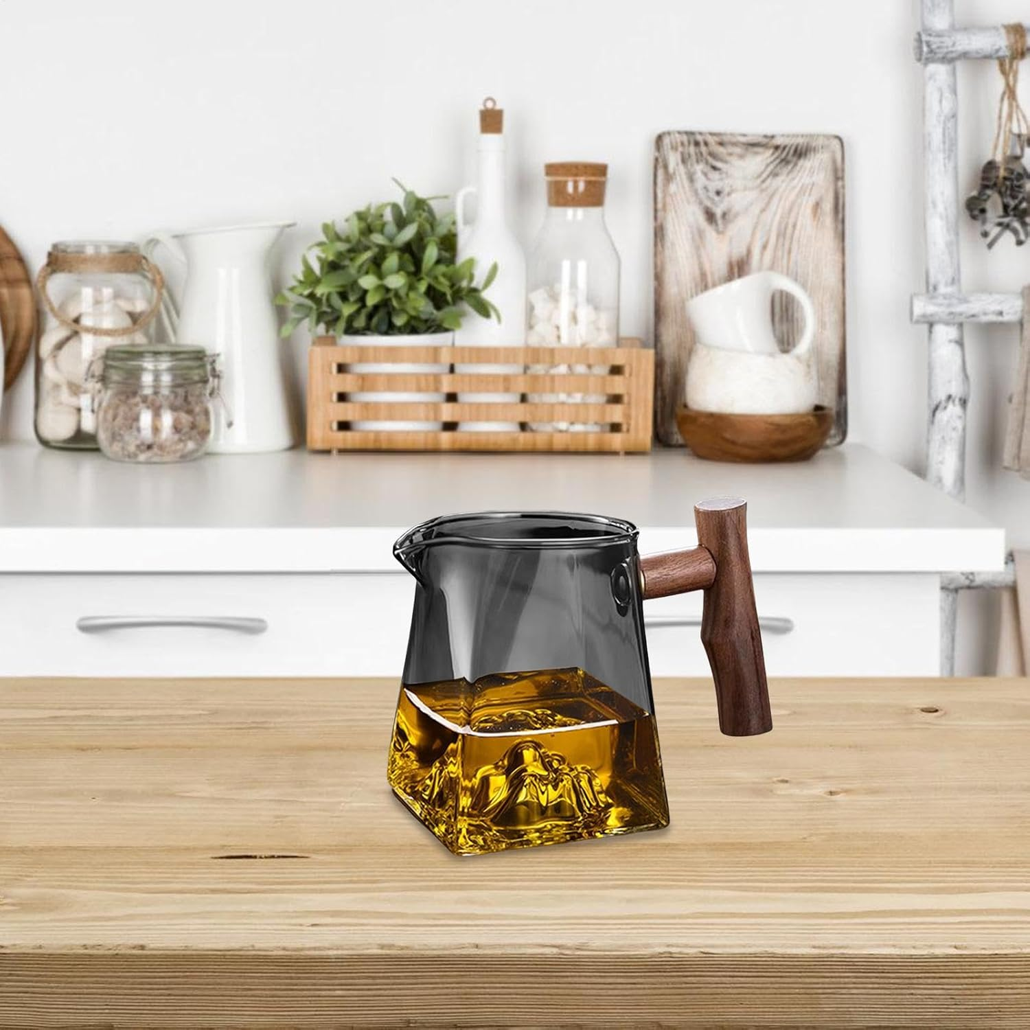 Fmtwphn Glass Tea Pot | Espresso Container with Handle - 330Ml Pour over Coffee Beaker, Heat-Insulating Coffee Maker Replacement for Home, Travel, Camping Use image number 6