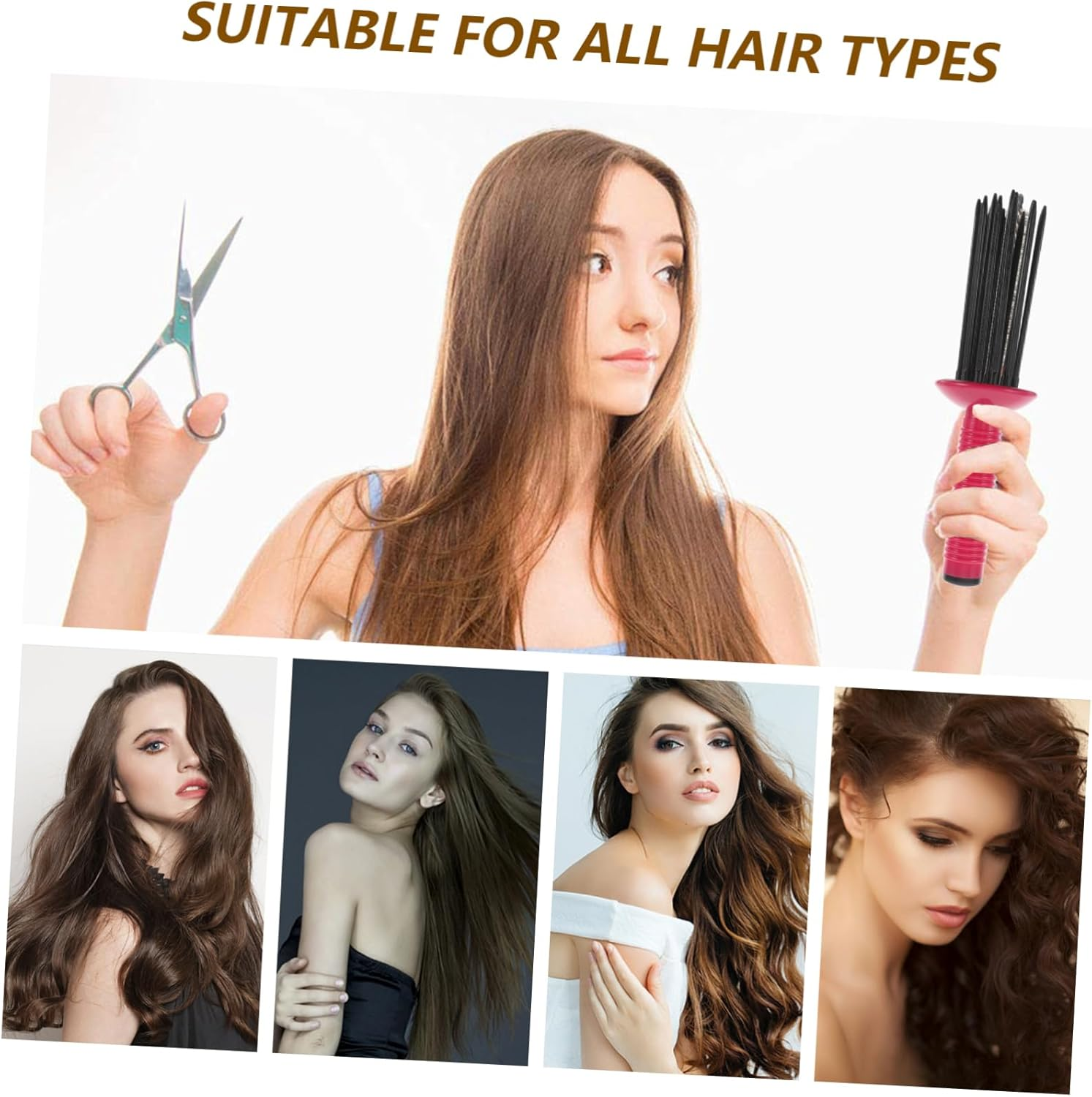 PACKOVE Fluffy Curling Comb for Curly Hair Styling Comb Hair Brush Slip Hairstyling Brush image number 4