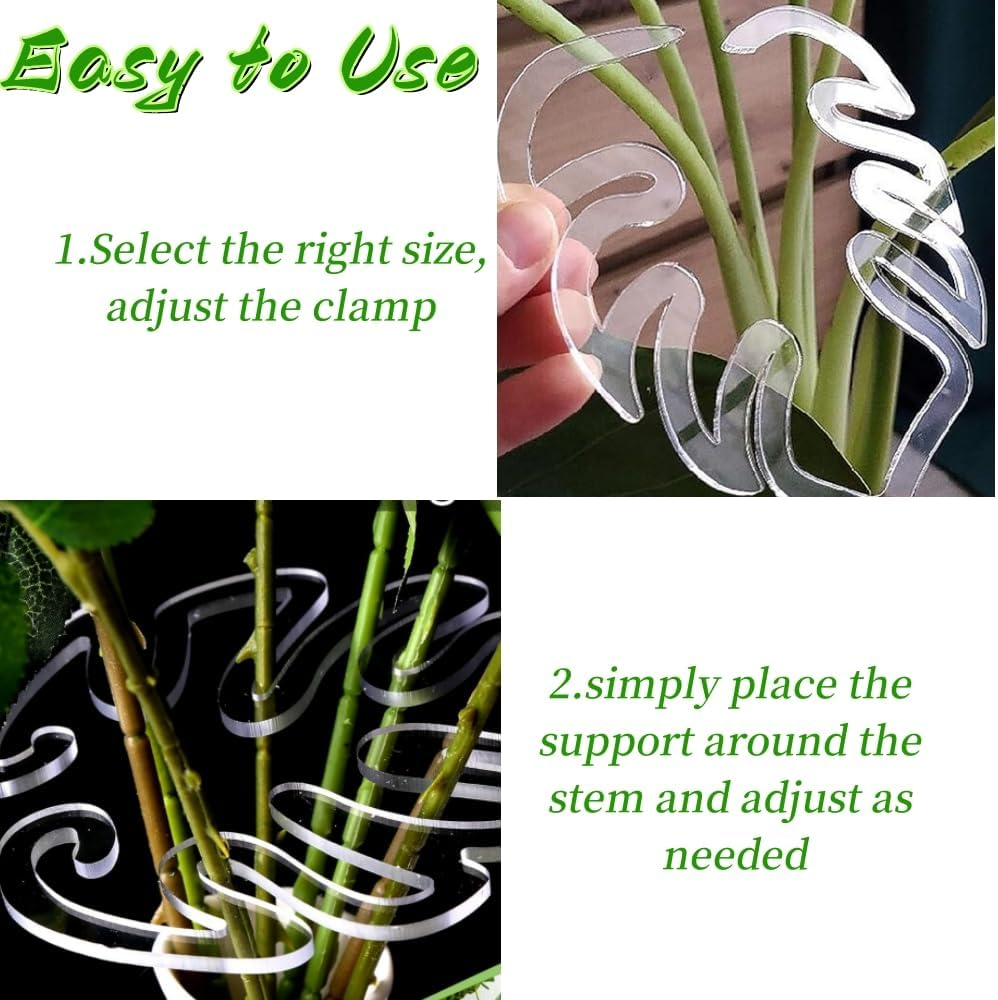 2Pcs Monstera Grapple,Monstera Leaf Plant Support,Turtle Shell Bamboo Clamp Set,Unique and Aesthetic Monstera Plant Support Ring,Plant Stakes, Keeps Plants Tame and Growing Vertical (B) image number 2