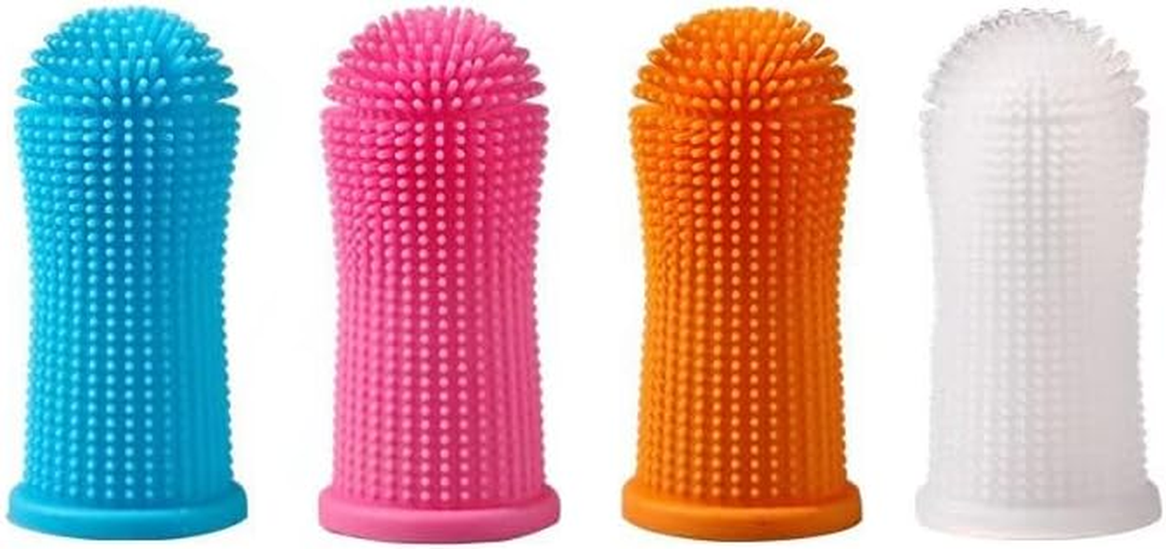 4Pack Dog Toothbrush Dog Tooth Brushing Kit, Cat Finger Toothbrush for Dogs Small Breed, Medium Large Dogs, Puppy Toothbrush for Dog Teeth Cleaning & Dental Care, Pet Finger Toothbrush Kit (White+Pink+Blue+Orange, One Size) image number 3