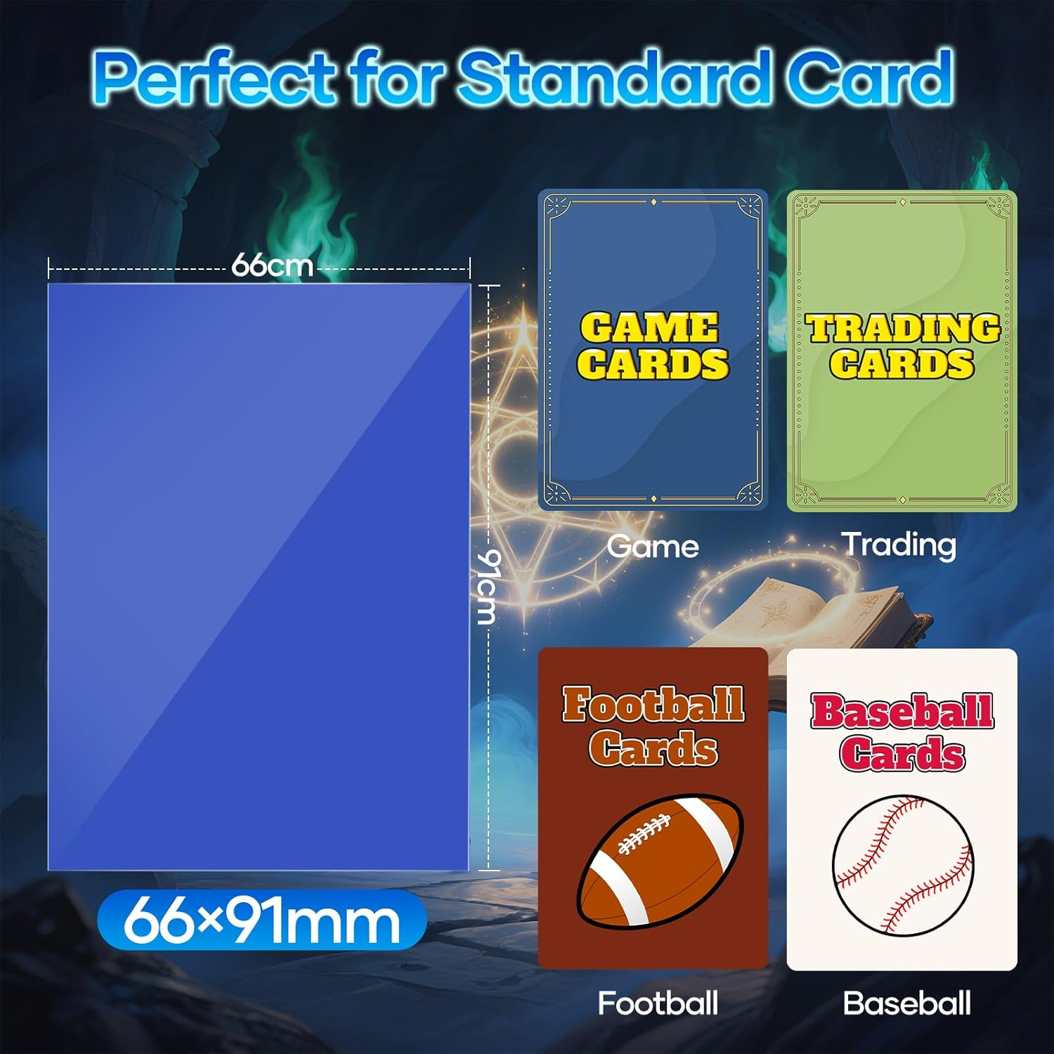 500 Count Matte Card Sleeves - Deck Protectors for MTG, Baseball, Sports & Game Cards (Matte Blue) image number 6