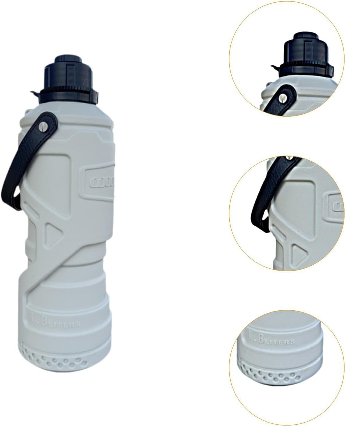 Generic 1.8L Motorcycle Fuel Tank, Container for Cup Holder Use, Cylindrical Design, Light Gray image number 2