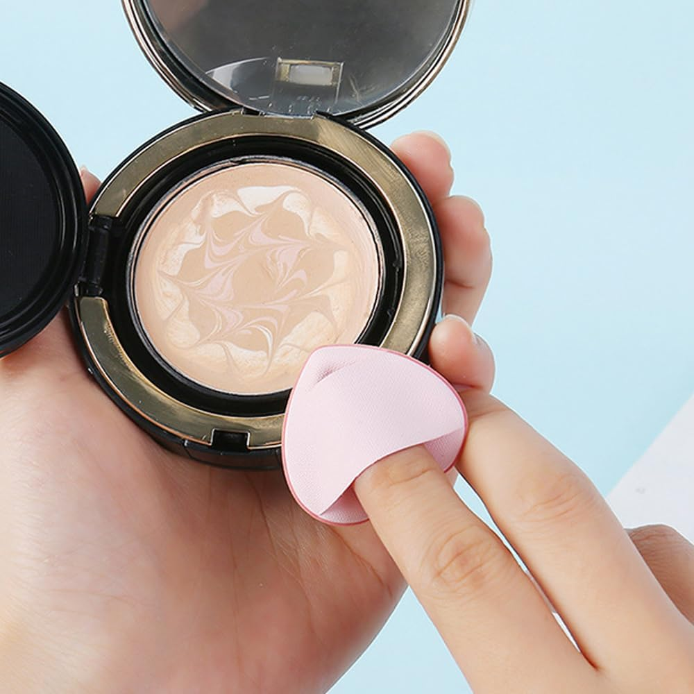 50 PACK Mini Heart Powder Puff Makeup Beauty Blender Sponges for Face Loose Setting Cosmetic Foundation Beauty Sponge Tool (Pink + Blue + Black + White + Yellow) image number 2