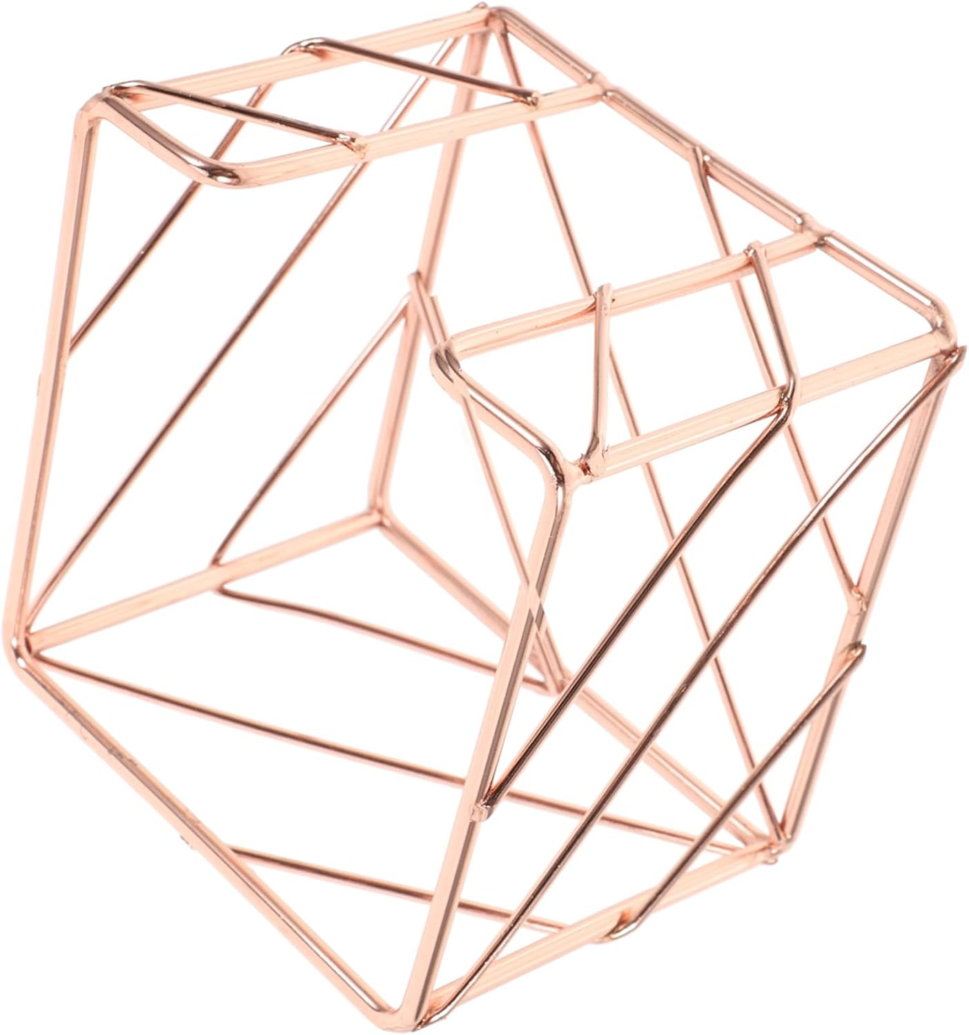 GETAJGHSD Desk Memo Pad Holder Rose Gold Hollow Iron Desktop Storage Organizer with Memo Note Stand for Office Workspace Accessories image number 2