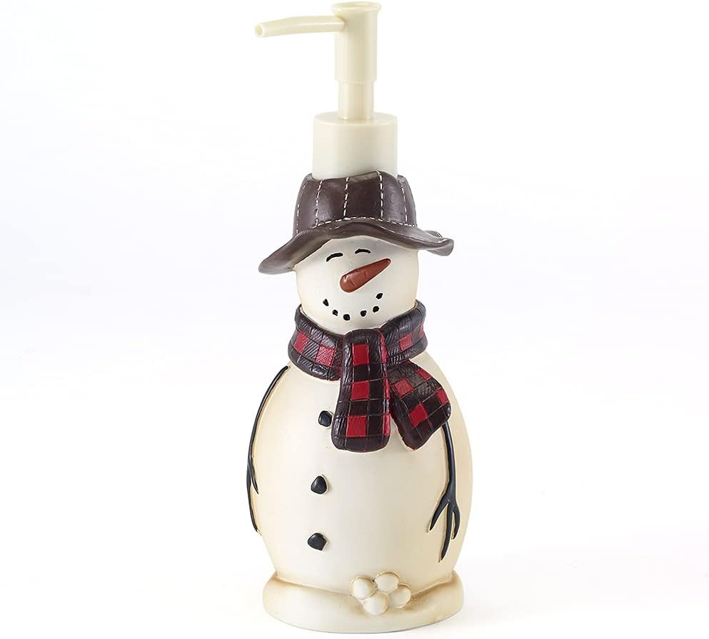 Avanti Linens - Lotion Pump, Resin Countertop Accessories, Christmas Decorations (Snowmen Gathering Collection)