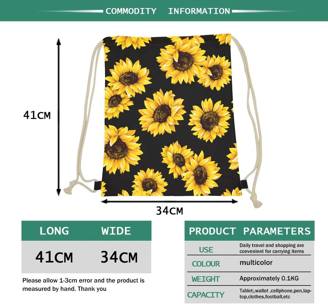 CLOHOMIN 3D Animal Drawstring Bag Gym Sackpack Hiking Yoga Swimming Backpack Travel Beach Gymsack image number 3