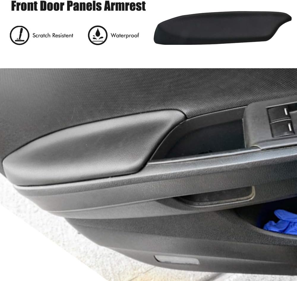 Front Door Panels Armrest Repacement for 2008 2009 2010 2011 2012 Honda Accord Sedan Auto Vinyl Lid Pad Cover Replacement (Black) image number 4
