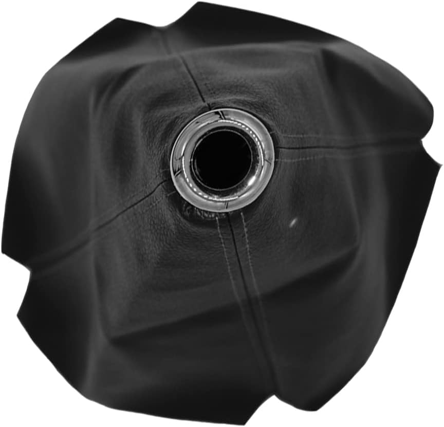 Universal Car Shift Knob Boot Dust Cover, Shift Boot Cover, Made of Pu Leather with Black Seams Red Seams and Blue Seams (Black/Abs) - Black image number 5