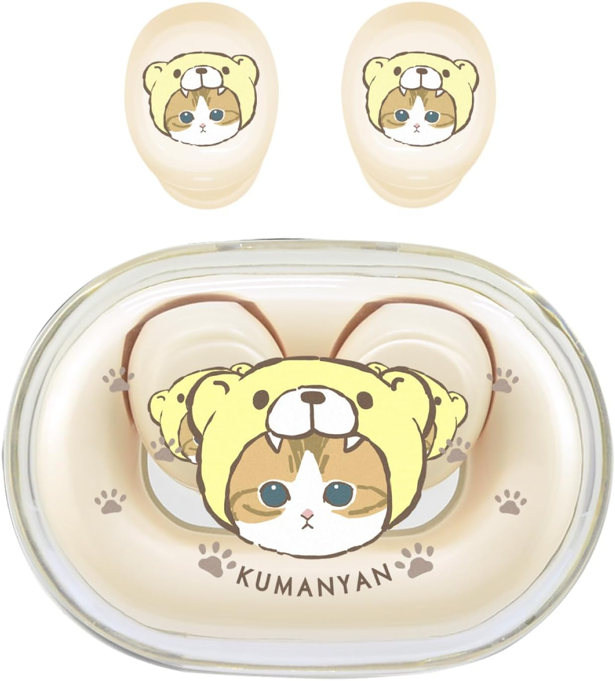 Gourmandies Mofusand Fully Wireless Stereo Earphones, Kuma Nyan, MOFU-58B