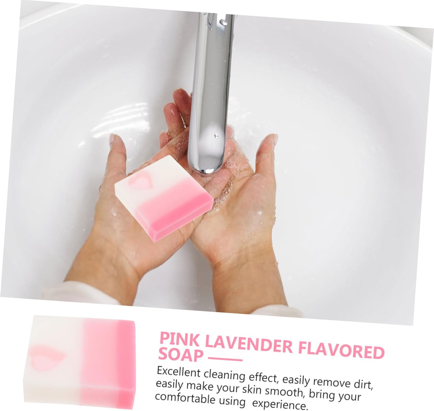 MERRYHAPY Handmade Lavender Soap Bar Face Exfoliator Scrubber Refreshing Skin Soap image number 5