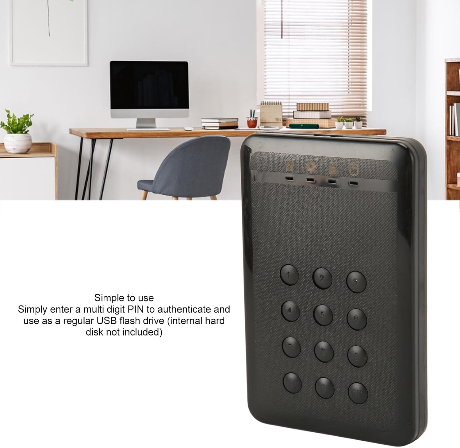 External Hard Drive Enclosure, 2.5Inch SATA to USB 3.0 Hard Drive Enclosure with USB 3.0, Encrypted Hard Drive Case for for OS X, for Linux, for Chrome, for Android (Not Inclube Hard Disk)