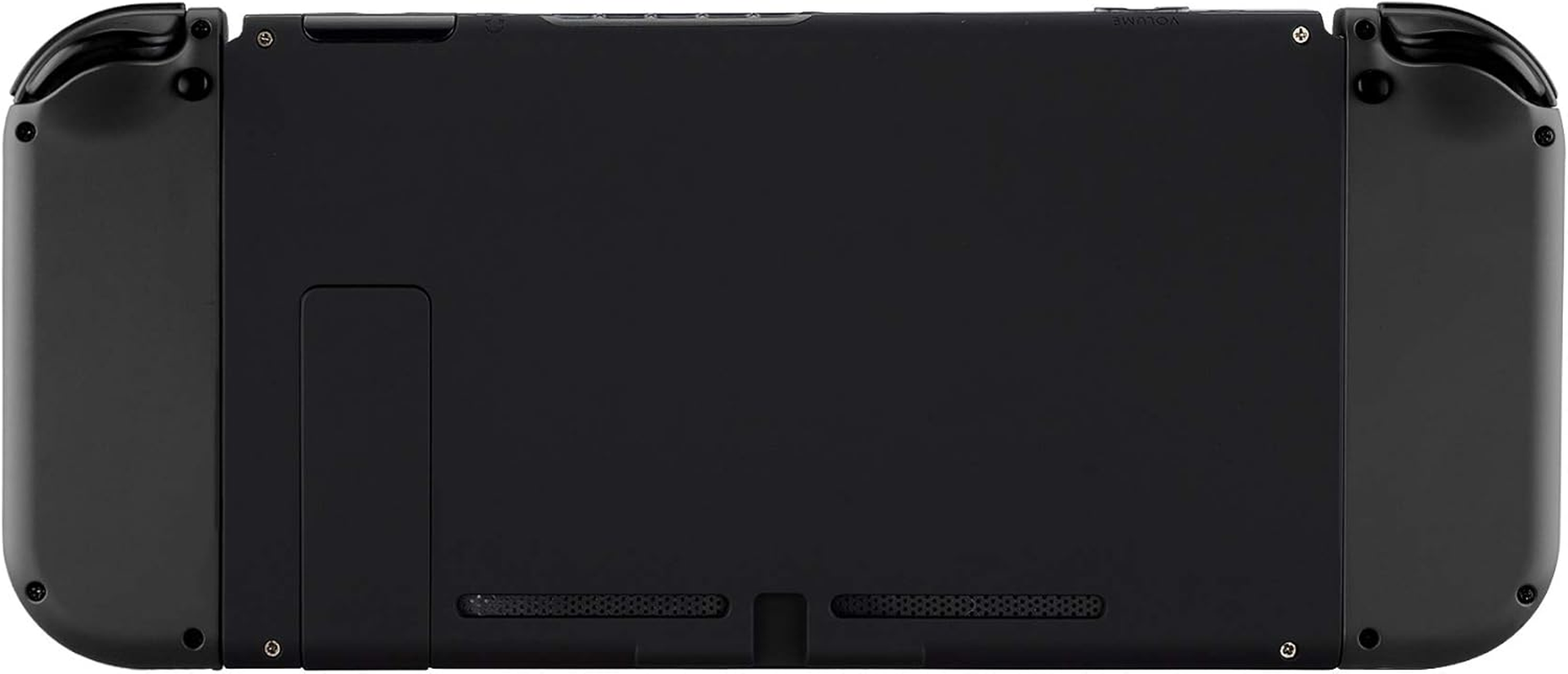 Extremerate Soft Touch Grip Black Console Back Plate DIY Replacement Housing Shell Case for Nintendo Switch Console with Kickstand &ndash; Joycon Shell NOT Included