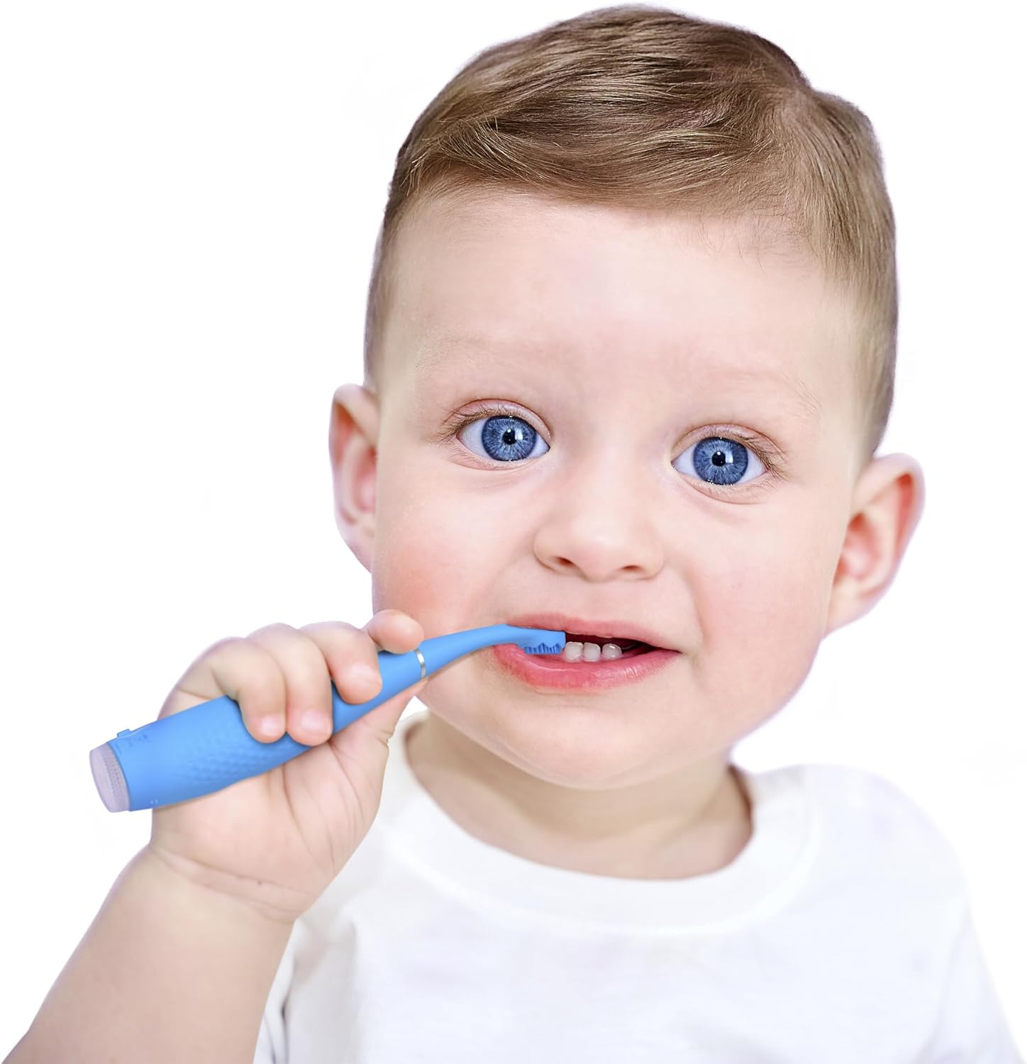 FOREO Issa 4 Baby &ndash; Silicone Sonic Electric Toothbrush Bundle for Babies, 2-Sided Bristles, Fun Smile Feature, Gum Massage, 12 Months of Care with Extra Brush Head, 240 Days Battery, Travel-Friendly - Bubble Blue image number 1
