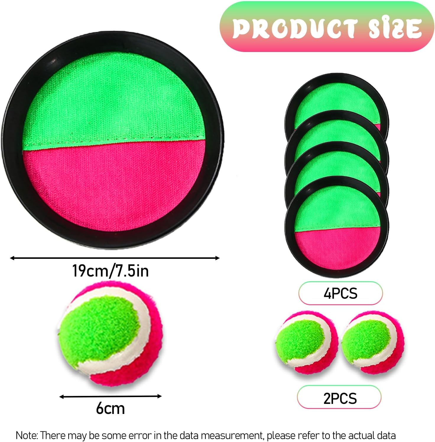 Woruykot Velcro Ball Pool Game, Outdoor Toy, Beach Toys, Outdoor Throwing Game, Velcro Ball Set with 4 Velcro Ball Paddles and 2 Velcro Balls, Ball Games for Outdoor Garden (Red) image number 2