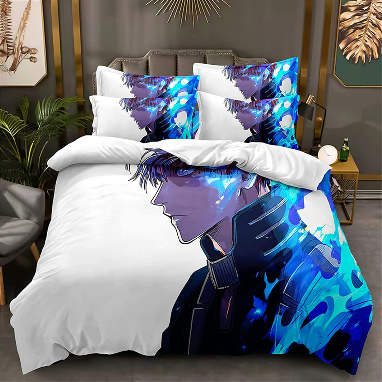 3 Pieces Cartoon Bedding Set All Season Duvet Cover Sets Queen Size Comfy Soft Comforter Cover with Zipper Closure